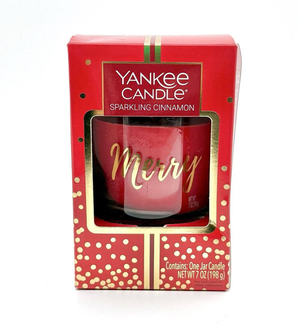 Yankee Candle Sparkling Cinnamon Single Wick 7oz Jar - New In Box!
